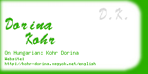 dorina kohr business card